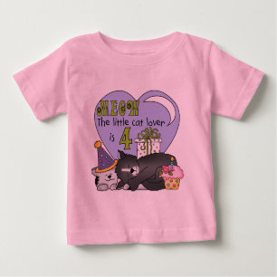 Cat Lover 4th Birthday  T-shirts and Gifts