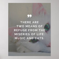 Cat Lover and Music Lover Inspirational Quote 