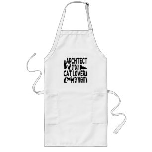 Cat Lover Architect Long Apron
