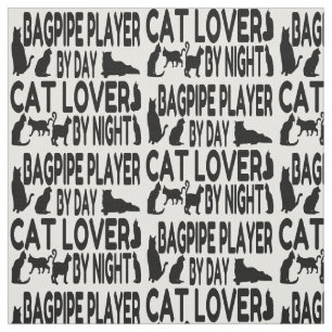 Cat Lover Bagpipe Player Fabric