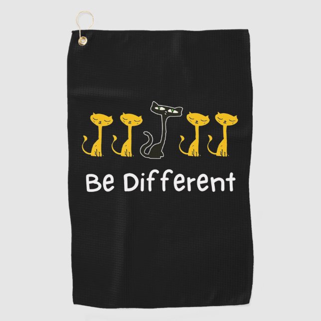 Cat Lover Be Different Golf Towel (Front)