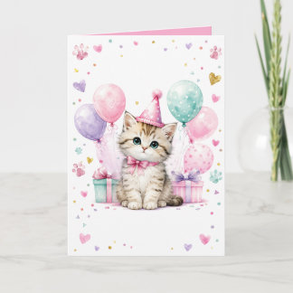 Cat Lover Birthday Thank You Cards Printable