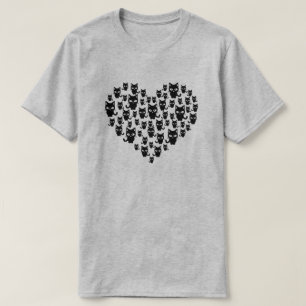 Cat Lover Black Cats Heart T-Shirt