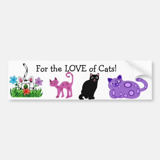 Cat Lover Bumper sticker (Front)