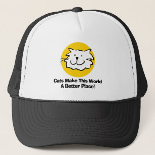 Cat Lover Cartoon. Love Cats. Trucker Hat