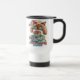 Cat Lover Cat Funny Siamese & Chartreux Charm PNG Travel Mug