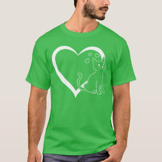 Cat Lover Cat Heart Cat Owner Cute Cat Heart T-Shirt