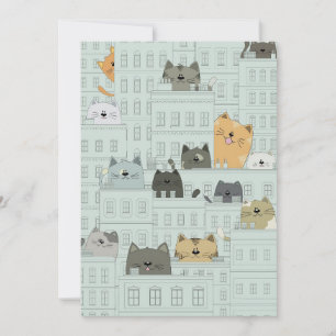 Cat Lover Cats And The City Holiday Card
