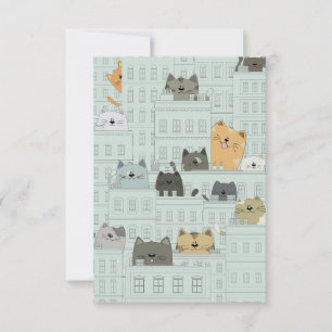 Cat Lover Cats And The City RSVP Card