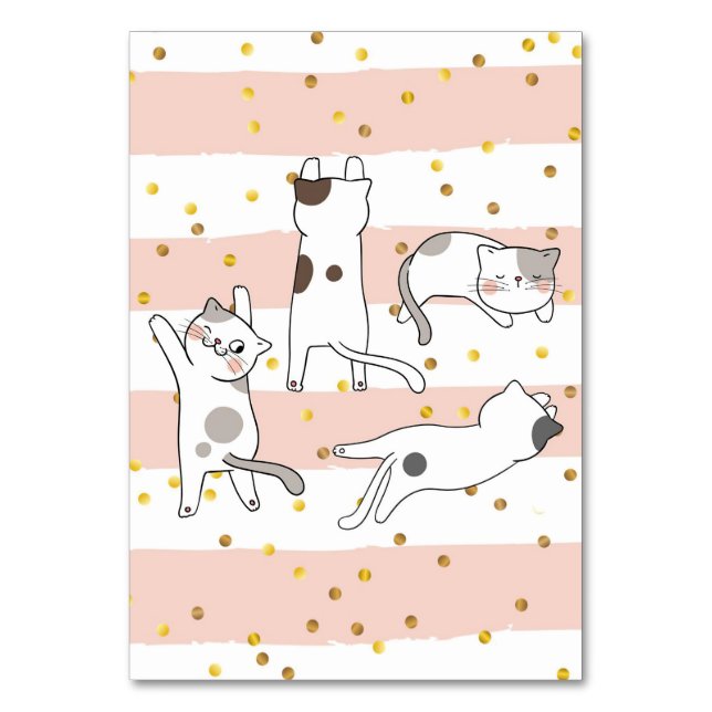 Cat Lover Cats Around Table Number (Front)