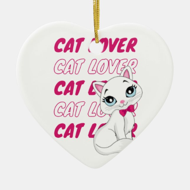 cat lover ceramic tree decoration (Front)