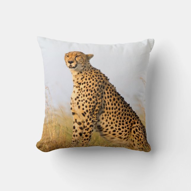 Cat lover cheetah photo cushion (Front)