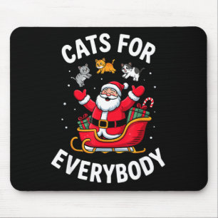 Cat Lover Christmas Santa Sleigh Cats For Everybod Mouse Pad