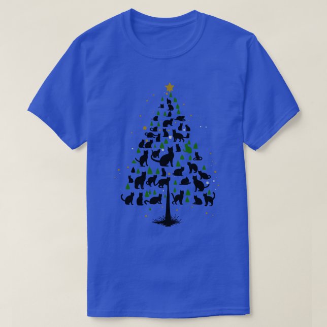Cat Lover Christmas Tree 1 T-Shirt (Design Front)