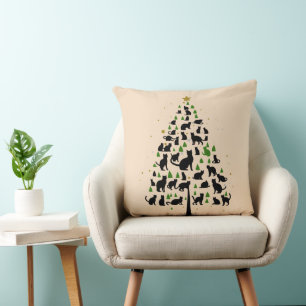 Cat Lover Christmas Tree 2 Cushion