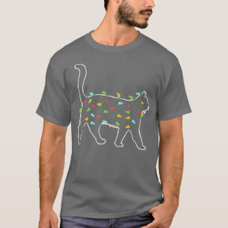 Cat Lover Christmas Tree Light Pajama Xmas Gifts T-Shirt