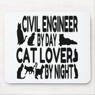 Cat Lover Civil Engineer Mouse Pad