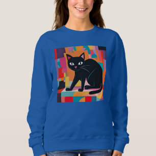 Cat Lover, Colourful Geometric Feline Sweatshirt