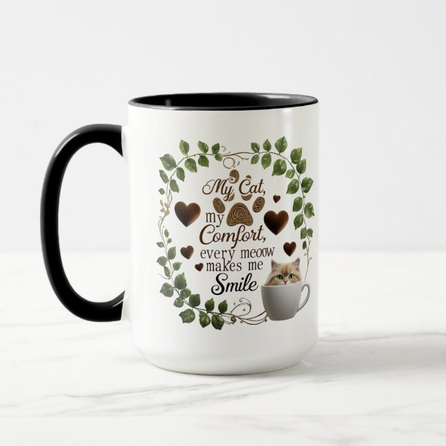 Cat Lover Combo Mug – 15 oz Warm Comfort Coffee  (Left)