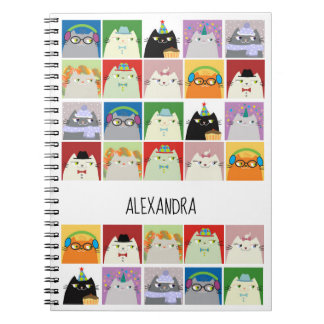 Cat Lover Cute Kawaii Spiral Notebook