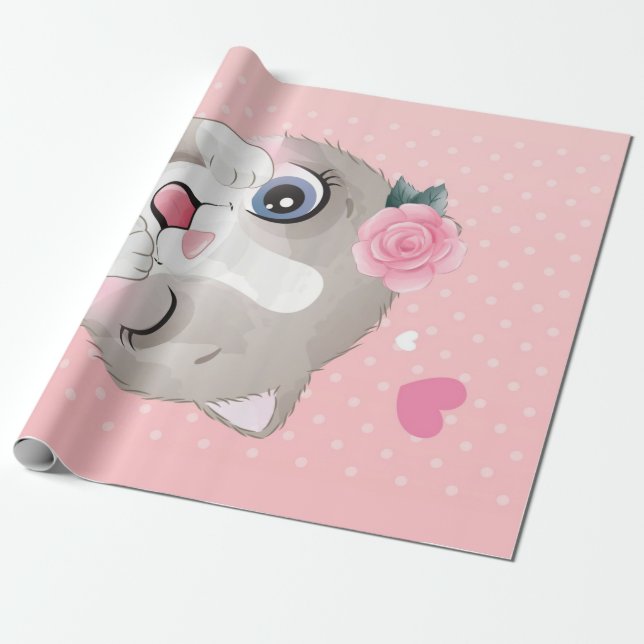 Cat Lover | Cute Little Kittens Wrapping Paper (Unrolled)