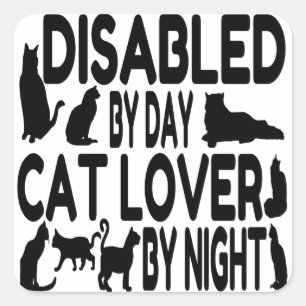 Cat Lover Disabled Square Sticker