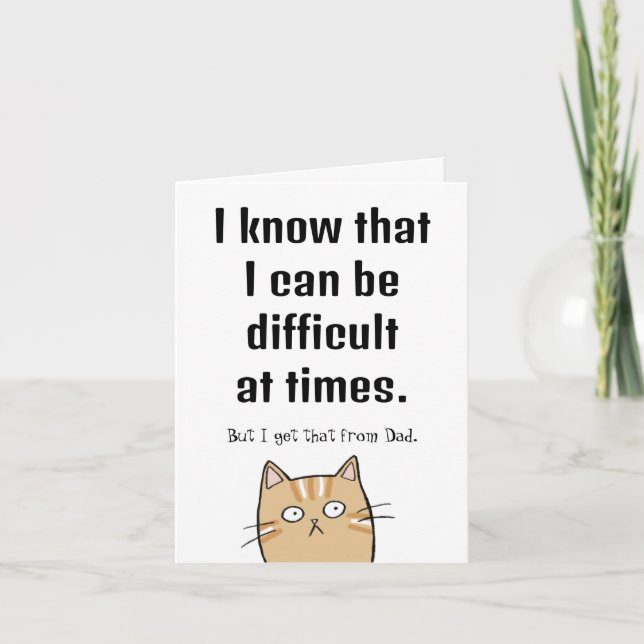 Cat Lover Easy Customizable Funny Mothers Day Card (Front)