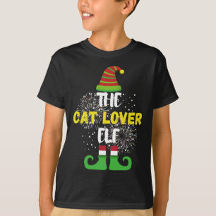 Cat Lover Elf Family Matching Christmas Costume T-Shirt
