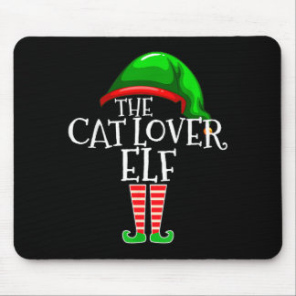 Cat Lover Elf Group Matching Family Christmas Gift Mouse Pad