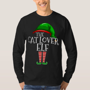Cat Lover Elf Matching Family Christmas Gift Outfi T-Shirt