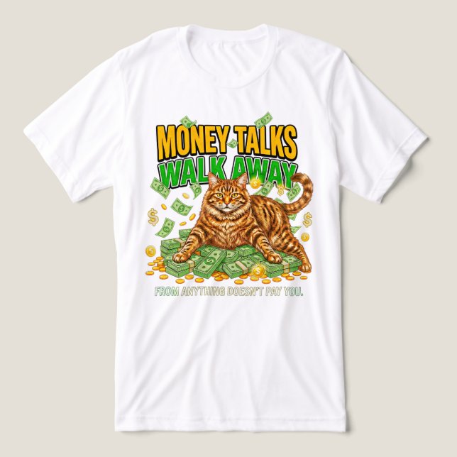 Cat Lover Empowering Boss Gift Featuring Rich men Tri-Blend Shirt (Design Front)