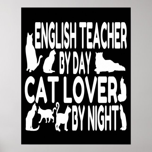 Cat Lover English Teacher Poster (Front)