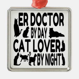 Cat Lover ER Doctor Metal Tree Decoration