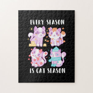 Cat Lover Every Season Is Cat Season Jigsaw Puzzle