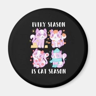 Cat Lover Every Season Is Cat Season Magnet