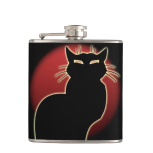 Cat Lover Flask Custom Cat Art Drink Flasks & Gift