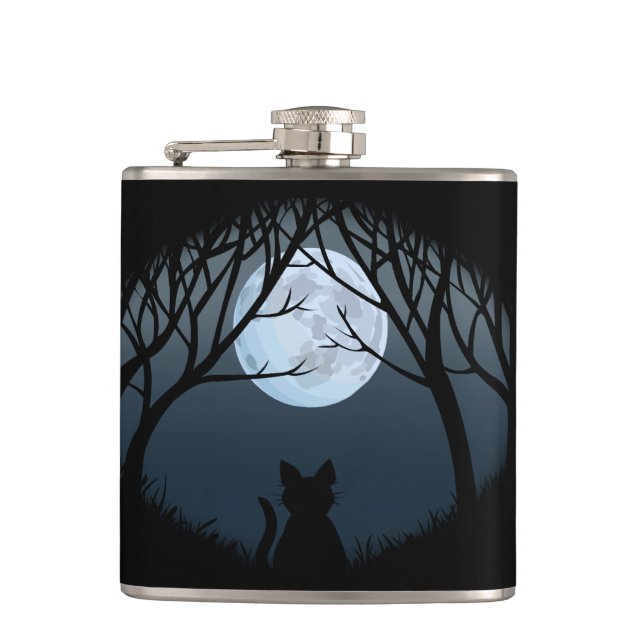 Cat Lover Flask Custom Fat Cat Drink Flasks & Gift (Front)