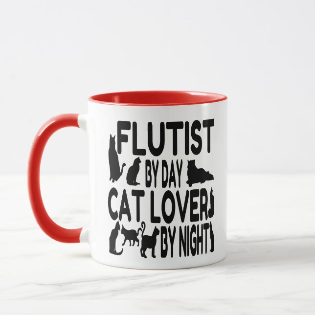Cat Lover Flautist Mug (Left)