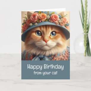 Cat Lover From Your Cat Cute Happy Birthday Card 