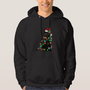 Cat Lover Funny Black Cat With Lights Christmas Pa Hoodie