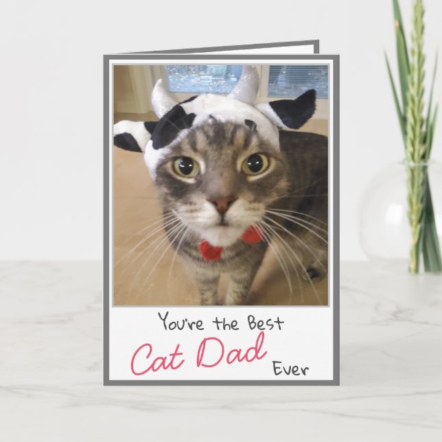 Cat Lover Funny Cat Dad Father's Day Card (Front)