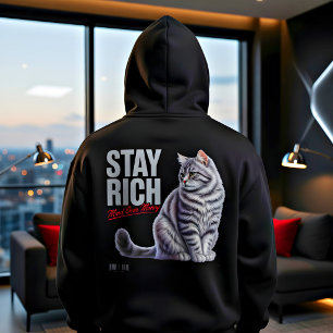 Cat Lover Funny Money Motivation Wealth Mindset  Hoodie