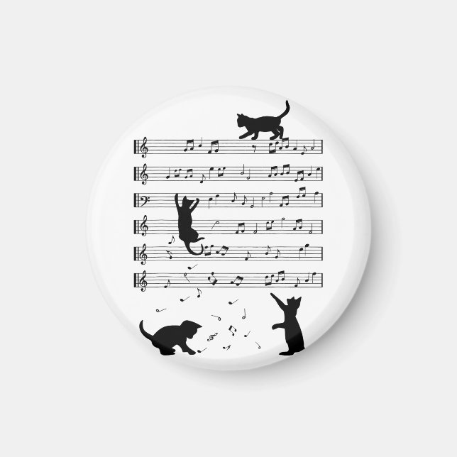 Cat Lover Funny Pianist Piano Lover  Magnet (Front)