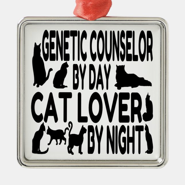 Cat Lover Genetic Counsellor Metal Tree Decoration (Front)
