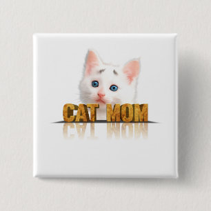Cat lover gift cat mum gift best cat mum ever 15 cm square badge