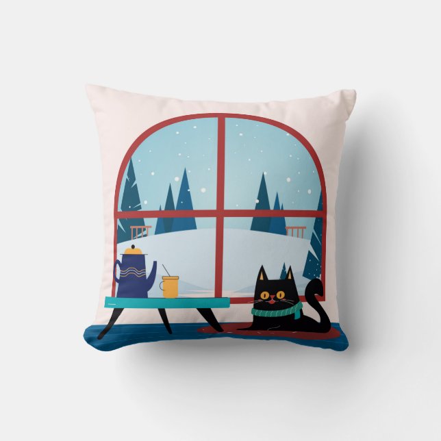  Cat Lover Gift - Custom Pet Photo Keepsake Throw  Cushion (Front)