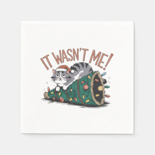 Cat Lover Gift It Was Not Me Napkin