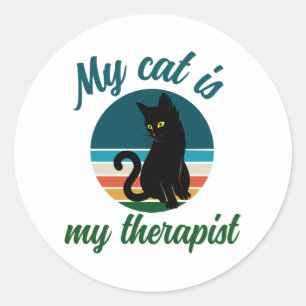 Cat Lover Gift - My Cat Is My Therapist Classic Round Sticker