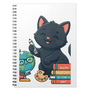 Cat Lover Gift Notebook - Cute Black Cat Artist