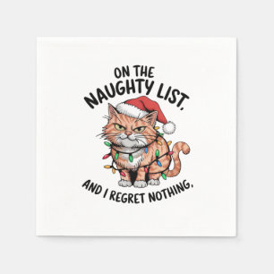 Cat Lover Gift On The Naughty List Napkin